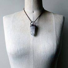 Load image into Gallery viewer, Tourmilinated Quartz Point & Pink Amethyst Necklace #1
