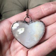 Load image into Gallery viewer, White Agate Druzy “Broken Open” Heart Necklace #3 - Ready to Ship