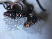 Load image into Gallery viewer, Clear Quartz Druzy Hanging Earrings - Made to Order