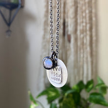 Load image into Gallery viewer, Live By the Moon Sterling Silver Necklace with Rainbow Moonstone - Ready to Ship