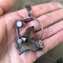 Load image into Gallery viewer, Smoky Quartz Cluster & Rainbow Moonstone Necklace #4 - Ready to Ship