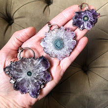 Load image into Gallery viewer, Amethyst Stalactite Slice Necklace - Snow Moon Collection