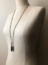 Load image into Gallery viewer, Copper Crystal Point Necklace on Aged Copper & Amazonite Rosary Chain - Ready to Ship (5/17 Update)