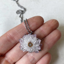 Load image into Gallery viewer, Amethyst Stalactite Slice Necklace #1 - Sterling Silver