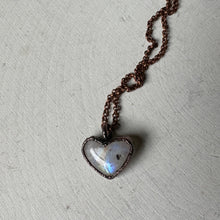 Load image into Gallery viewer, Rainbow Moonstone Heart Necklace #3- Ready to Ship