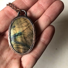 Load image into Gallery viewer, Large Labradorite Oval Necklace (Multi-Colored)- Ready to Ship
