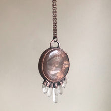 Load image into Gallery viewer, Round Sunstone & Clear Quartz Necklace #2- Ready to Ship
