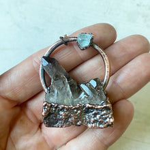 Load image into Gallery viewer, Smoky Quartz Cluster & Aquamarine Necklace #2 - Ready to Ship