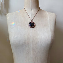 Load image into Gallery viewer, Hypersthene, Clear Quartz Druzy &amp; Sculpted Snake Black Moon Lilith Necklace - Ready to Ship
