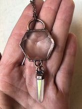 Load image into Gallery viewer, Clear Quartz Hexagon with Angel Aura Point Necklace - Ready to Ship