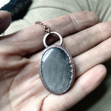 Load image into Gallery viewer, Silver Obsidian Necklace #1