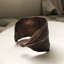 Load image into Gallery viewer, Electroformed Feather Wide Cuff Bracelet - Ready to Ship (5/17 Update)
