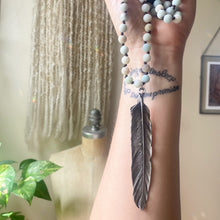 Load image into Gallery viewer, Amazonite and Sterling Silver Feather Necklace - Ready to Ship
