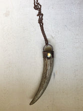 Load image into Gallery viewer, Labradorite & Naturally Shed Deer Antler Tip Necklace #1 - Ready to Ship