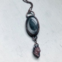 Load image into Gallery viewer, Silver Obsidian & Pink Amethyst Necklace