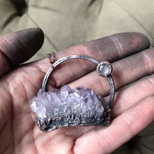Load image into Gallery viewer, Amethyst Cluster with Grey Moonstone Necklace #2 - Ready to Ship