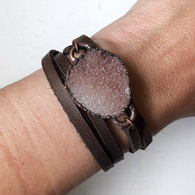 Load image into Gallery viewer, Druzy Wrap Bracelet/Choker - Ombre Blush Pink (Flower Moon Collection)