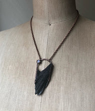 Load image into Gallery viewer, Black Kyanite and Rainbow Moonstone Necklace #2 (Ready to Ship) - Darkness Calling Collection