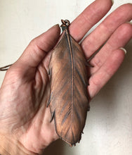 Load image into Gallery viewer, Large Electroformed Feather & Amazonite Necklace (Satya Collection)