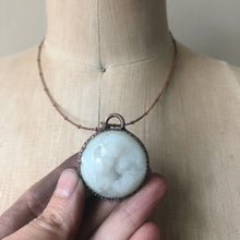 Load image into Gallery viewer, White Agate Druzy Moon Necklace - Ready to Ship