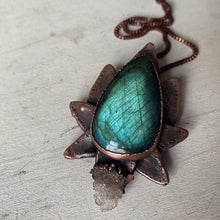 Load image into Gallery viewer, Labradorite Lotus Flower Necklace - Ready to Ship