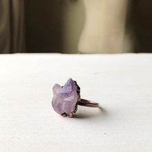 Load image into Gallery viewer, Tibetan Amethyst Mini Cluster Ring #4 (Size 6-6.25) - Tell Tale Heart Collection