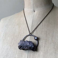 Load image into Gallery viewer, Amethyst Cluster with Grey Moonstone Necklace #2 - Ready to Ship
