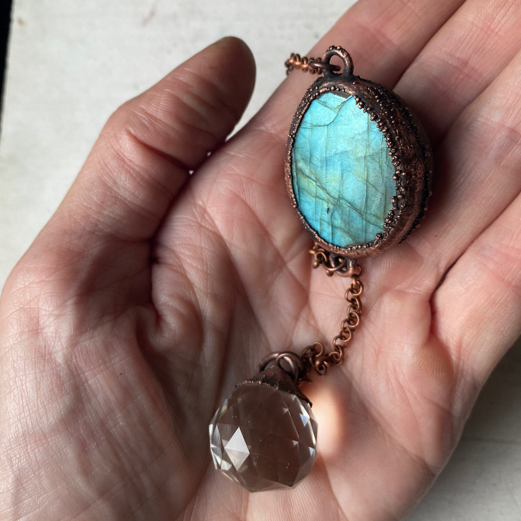 Small Sun Catcher with Labradorite Seer Stone #3 - Ready to Ship