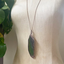 Load image into Gallery viewer, Electroformed Green Macaw Feather Necklace #2- Ready to Ship
