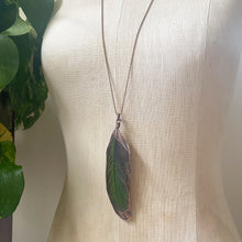 Load image into Gallery viewer, Electroformed Green Macaw Feather Necklace #2- Ready to Ship