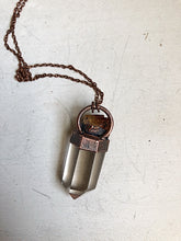 Load image into Gallery viewer, Polished Clear Quartz Point & Raw Citrine Necklace #1 (Icarus Soaring)