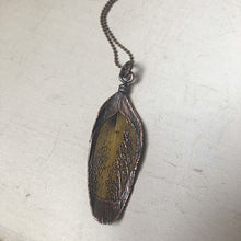 Load image into Gallery viewer, Electroformed Yellow Macaw Feather Necklace - Ready to Ship