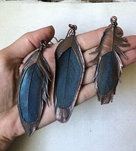 Load image into Gallery viewer, Electroformed Large Macaw Feather Necklace - Read to Ship