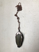 Load image into Gallery viewer, Electroformed Green Macaw Feather Necklace #2 - Ready to Ship