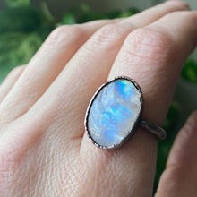 Load image into Gallery viewer, Rainbow Moonstone Ring - Oval #8 (Size 8) - Ready to Ship
