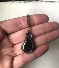 Load image into Gallery viewer, Silver Obsidian Teardrop Necklace #1 (Ready to Ship) - Darkness Calling Collection
