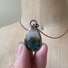 Load image into Gallery viewer, Moss Agate Teardrop Necklace #2- Ready to Ship