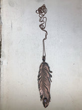 Load image into Gallery viewer, Electroformed Feather and Rainbow Moonstone Necklace #1 - Moksha Collection