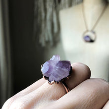 Load image into Gallery viewer, Tibetan Amethyst Mini Cluster Ring #4 (Size 6-6.25) - Tell Tale Heart Collection
