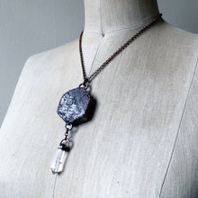 Load image into Gallery viewer, Raw Ruby & Double Terminated Clear Quartz Point Necklace #3