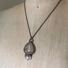 Load image into Gallery viewer, Rutile Quartz Teardrop with Clear Quartz Points Necklace - Ready to Ship