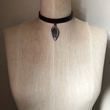 Load image into Gallery viewer, Electroformed Macaw Feather Leather Choker