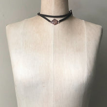 Load image into Gallery viewer, Sunstone Hexagon and Leather Wrap Bracelet/Choker - Ready to Ship
