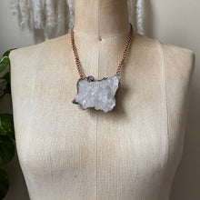 Load image into Gallery viewer, Clear Quartz Cluster & Pink Sapphire Statement Necklace