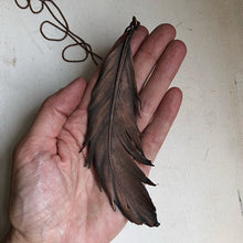 Load image into Gallery viewer, Electroformed Large Wild Feather Necklace (Icarus Soaring)