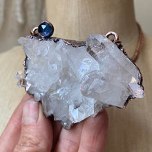 Load image into Gallery viewer, Clear Quartz Cluster & Blue Kyanite Statement Necklace