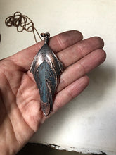 Load image into Gallery viewer, Electroformed Macaw Feather Necklace #3 - Ready to Ship