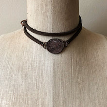 Load image into Gallery viewer, Druzy Wrap Bracelet/Choker - Light Gray with Black Speckles (Flower Moon Collection)