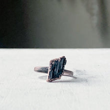 Load image into Gallery viewer, Black Tourmaline Stacking Ring #3 (Size 8.25)
