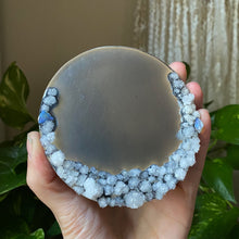 Load image into Gallery viewer, Clear Quartz Druzy & Opal Scrying Mirror - Ready to Ship